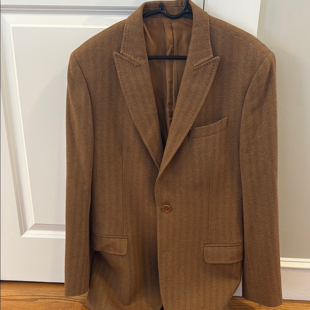 RED Valentino Brown Sport Coat with Textured Weave
